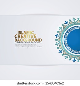 Luxurious elegant overlap circle realistic Islamic ornamental colorful detail of mosaic for islamic greeting. Vector illustration