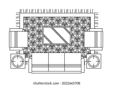 Luxurious and elegant sofa sketch vector design for rich people