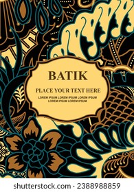Modelo de patrón de batik étnico javanés lujoso y elegante vectorial para necesidades de impresión