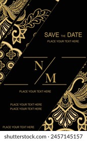 Luxurious and elegant vector Javanese ethnic batik pattern template for, invitations, book cover, printing needs
