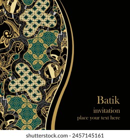 Luxurious and elegant vector Javanese ethnic batik pattern template for, invitations, book cover, printing needs
