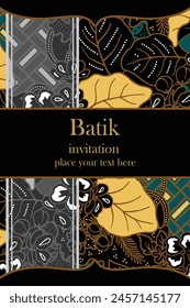Luxurious and elegant vector Javanese ethnic batik pattern template for, invitations, book cover, printing needs
