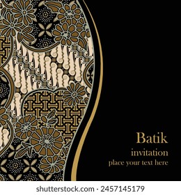 Lujoso y elegante Vector Javanés étnico batik patrón de Plantilla para, invitaciones, cubierta de libro, necesidades de impresión
