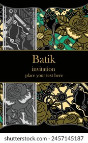 Lujoso y elegante Vector Javanés étnico batik patrón de Plantilla para, invitaciones, cubierta de libro, necesidades de impresión
