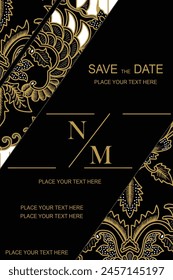 Luxurious and elegant vector Javanese ethnic batik pattern template for, invitations, book cover, printing needs
