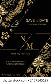 Luxurious and elegant vector Javanese ethnic batik pattern template for, invitations, book cover, printing needs
