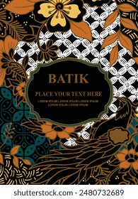 Luxurious and elegant vector Javanese ethnic batik pattern template for, invitations, book cover, printing needs