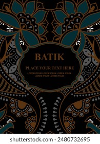 Luxurious and elegant vector Javanese ethnic batik pattern template for, invitations, book cover, printing needs
