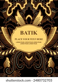 Luxurious and elegant vector Javanese ethnic batik pattern template for, invitations, book cover, printing needs