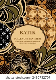 Luxurious and elegant vector Javanese ethnic batik pattern template for, invitations, book cover, printing needs