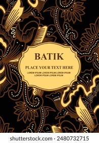 Luxurious and elegant vector Javanese ethnic batik pattern template for, invitations, book cover, printing needs