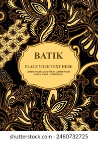 Luxurious and elegant vector Javanese ethnic batik pattern template for, invitations, book cover, printing needs