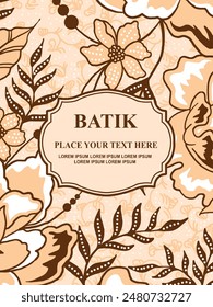 Plantilla de patrón de batik étnico javanés de lujo y elegante Vector