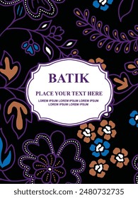 Luxurious and elegant vector Javanese ethnic batik pattern template for, invitations, book cover, printing needs