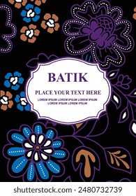 Plantilla de patrón de batik étnico javanés de lujo y elegante Vector