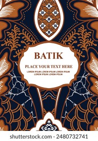 Luxurious and elegant vector Javanese ethnic batik pattern template for, invitations, book cover, printing needs