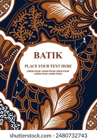 Luxurious and elegant vector Javanese ethnic batik pattern template for, invitations, book cover, printing needs