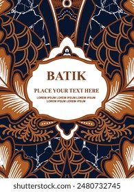 Luxurious and elegant vector Javanese ethnic batik pattern template for, invitations, book cover, printing needs