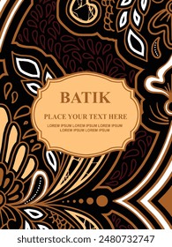 Luxurious and elegant vector Javanese ethnic batik pattern template for, invitations, book cover, printing needs
