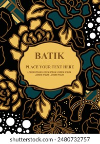 Luxurious and elegant vector Javanese ethnic batik pattern template for, invitations, book cover, printing needs