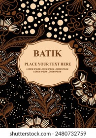 Luxurious and elegant vector Javanese ethnic batik pattern template for, invitations, book cover, printing needs