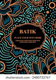 Luxurious and elegant vector Javanese ethnic batik pattern template for, invitations, book cover, printing needs