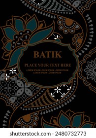 Luxurious and elegant vector Javanese ethnic batik pattern template for, invitations, book cover, printing needs