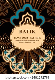 Luxurious and elegant vector Javanese ethnic batik pattern template for, invitations, book cover, printing needs