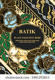Luxurious and elegant vector Javanese ethnic batik pattern template for, invitations, book cover, printing needs