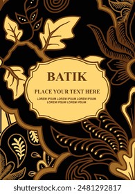 Luxurious and elegant vector Javanese ethnic batik pattern template for, invitations, book cover, printing needs