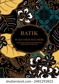 Luxurious and elegant vector Javanese ethnic batik pattern template for, invitations, book cover, printing needs