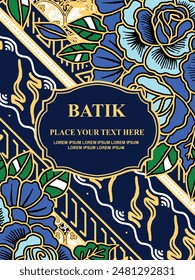 Luxurious and elegant vector Javanese ethnic batik pattern template for, invitations, book cover, printing needs
