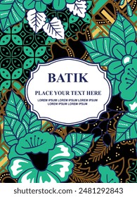 Luxurious and elegant vector Javanese ethnic batik pattern template for, invitations, book cover, printing needs