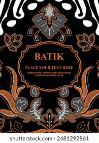 Luxurious and elegant vector Javanese ethnic batik pattern template for, invitations, book cover, printing needs