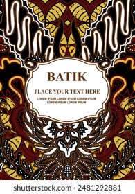Luxurious and elegant vector Javanese ethnic batik pattern template for, invitations, book cover, printing needs