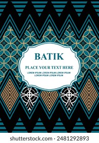 Luxurious and elegant vector Javanese ethnic batik pattern template for, invitations, book cover, printing needs