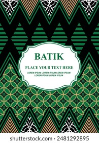 Luxurious and elegant vector Javanese ethnic batik pattern template for, invitations, book cover, printing needs