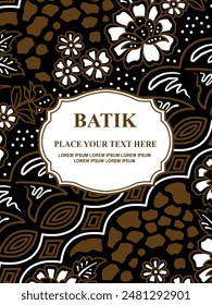 Luxurious and elegant vector Javanese ethnic batik pattern template for, invitations, book cover, printing needs