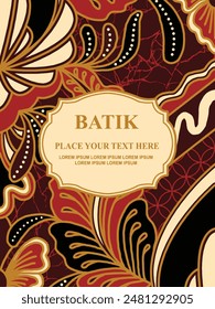 Luxurious and elegant vector Javanese ethnic batik pattern template for, invitations, book cover, printing needs