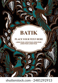 Luxurious and elegant vector Javanese ethnic batik pattern template for, invitations, book cover, printing needs