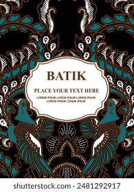 Luxurious and elegant vector Javanese ethnic batik pattern template for, invitations, book cover, printing needs
