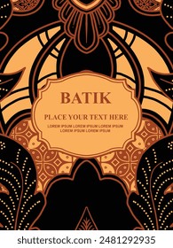 Luxurious and elegant vector Javanese ethnic batik pattern template for, invitations, book cover, printing needs