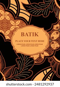 Luxurious and elegant vector Javanese ethnic batik pattern template for, invitations, book cover, printing needs