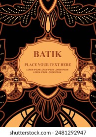 Luxurious and elegant vector Javanese ethnic batik pattern template for, invitations, book cover, printing needs