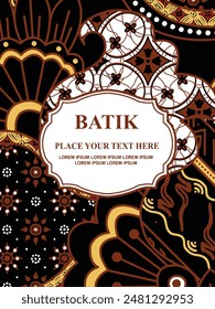 Luxurious and elegant vector Javanese ethnic batik pattern template for, invitations, book cover, printing needs
