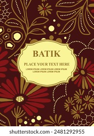 Luxurious and elegant vector Javanese ethnic batik pattern template for, invitations, book cover, printing needs