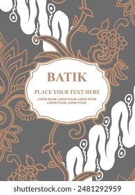 Luxurious and elegant vector Javanese ethnic batik pattern template for, invitations, book cover, printing needs