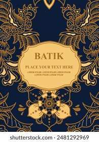 Luxurious and elegant vector Javanese ethnic batik pattern template for, invitations, book cover, printing needs