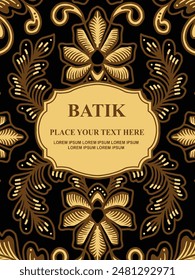 Luxurious and elegant vector Javanese ethnic batik pattern template for, invitations, book cover, printing needs