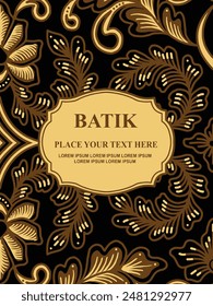 Luxurious and elegant vector Javanese ethnic batik pattern template for, invitations, book cover, printing needs